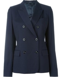 Женский темно-синий двубортный пиджак от Maison Margiela