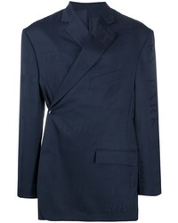 Мужской темно-синий двубортный пиджак от Martine Rose