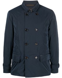 Мужской темно-синий двубортный пиджак от Moorer