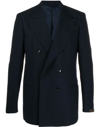 Мужской темно-синий двубортный пиджак от Mp Massimo Piombo
