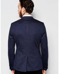 Мужской темно-синий двубортный пиджак