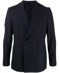 Мужской темно-синий двубортный пиджак от Officine Generale