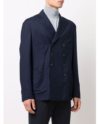 Мужской темно-синий двубортный пиджак от The Gigi