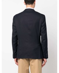 Мужской темно-синий двубортный пиджак от Corneliani