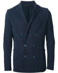 Мужской темно-синий двубортный пиджак от Philippe Model