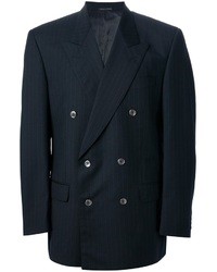 Мужской темно-синий двубортный пиджак от Pierre Cardin