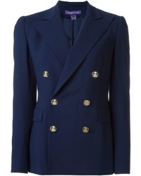 Женский темно-синий двубортный пиджак от Ralph Lauren