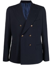 Мужской темно-синий двубортный пиджак от Reveres 1949