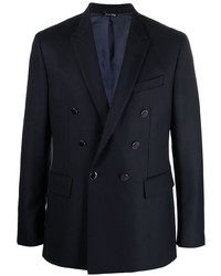 Мужской темно-синий двубортный пиджак от Reveres 1949