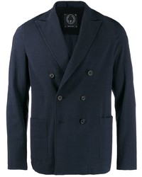 Мужской темно-синий двубортный пиджак от T Jacket