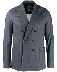 Мужской темно-синий двубортный пиджак от T Jacket