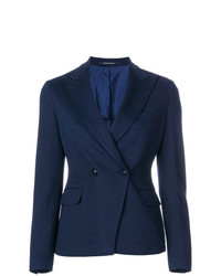 Женский темно-синий двубортный пиджак от Tagliatore