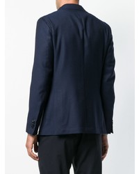 Мужской темно-синий двубортный пиджак от Borrelli