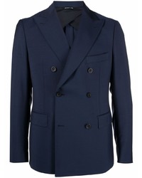 Мужской темно-синий двубортный пиджак от Tonello