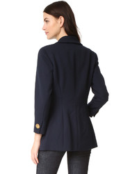 Женский темно-синий двубортный пиджак