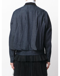 Женский темно-синий джинсовый бомбер от Capucci