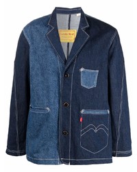 Мужской темно-синий джинсовый пиджак в стиле пэчворк от Levi's Made & Crafted
