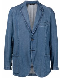 Мужской темно-синий джинсовый пиджак от Brioni