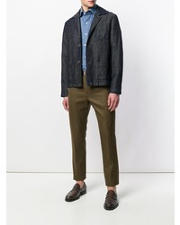 Мужской темно-синий джинсовый пиджак от Doppiaa