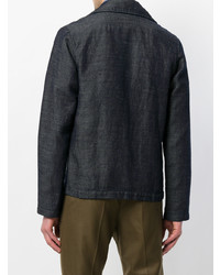 Мужской темно-синий джинсовый пиджак от Doppiaa