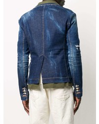 Мужской темно-синий джинсовый пиджак от DSQUARED2