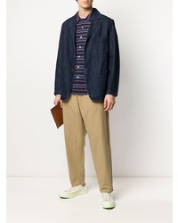 Мужской темно-синий джинсовый пиджак от Universal Works