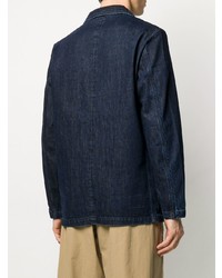 Мужской темно-синий джинсовый пиджак от Universal Works