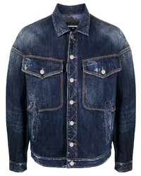 Мужской темно-синий джинсовый пиджак от DSQUARED2