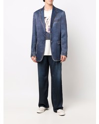 Мужской темно-синий джинсовый пиджак от Diesel