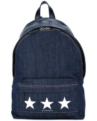 Женский темно-синий джинсовый рюкзак со звездами от Givenchy
