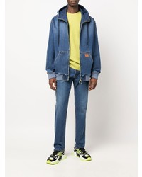 Мужской темно-синий джинсовый худи от Moschino