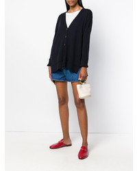 Темно-синий длинный кардиган от Lamberto Losani