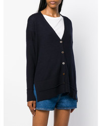 Темно-синий длинный кардиган от Lamberto Losani