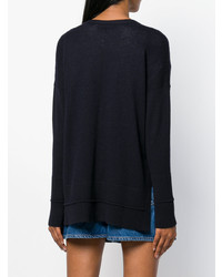 Темно-синий длинный кардиган от Lamberto Losani