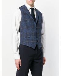 Темно-синий жилет в клетку от Tagliatore