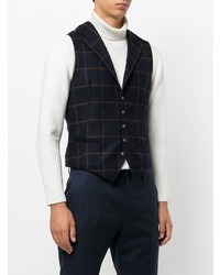 Темно-синий жилет в клетку от Tagliatore
