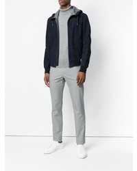 Мужской темно-синий замшевый бомбер от Herno