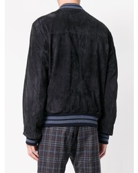 Мужской темно-синий замшевый бомбер от Dolce & Gabbana