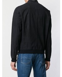 Мужской темно-синий замшевый бомбер от Herno