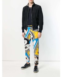 Мужской темно-синий замшевый бомбер от Dolce & Gabbana