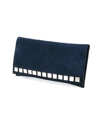 Темно-синий замшевый клатч с украшением от Tomasini
