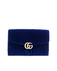 Темно-синий замшевый клатч от Gucci
