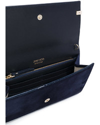 Темно-синий замшевый клатч от Jimmy Choo