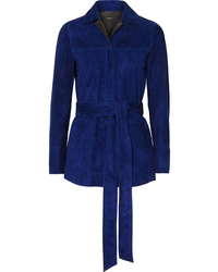 Темно-синий замшевый пиджак