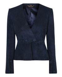 Женский темно-синий замшевый пиджак от Adam Lippes