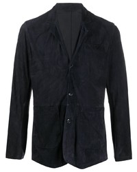 Мужской темно-синий замшевый пиджак от Barba