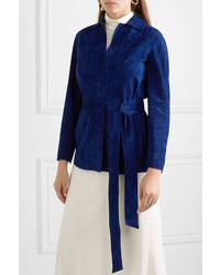 Женский темно-синий замшевый пиджак от Akris