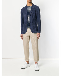 Мужской темно-синий замшевый пиджак от Desa 1972