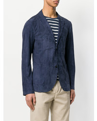 Мужской темно-синий замшевый пиджак от Desa 1972