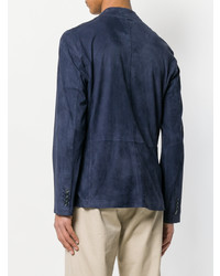 Мужской темно-синий замшевый пиджак от Desa 1972